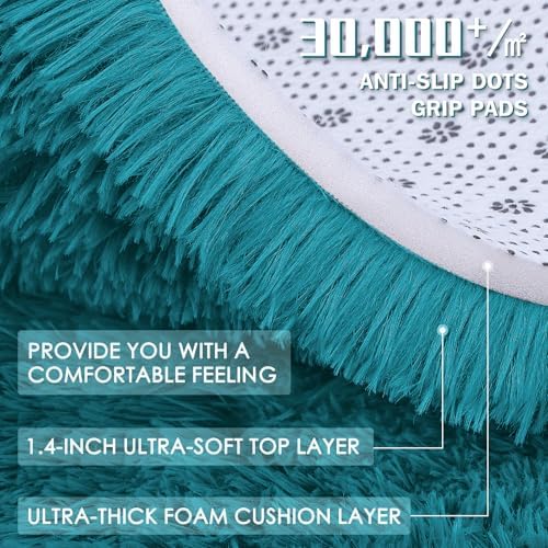 OLANLY Area Rugs for Living Room Bedroom, Machine Washable 4x5.9 ft Soft Fluffy Shaggy Bedside Rug, Indoor Floor Carpet