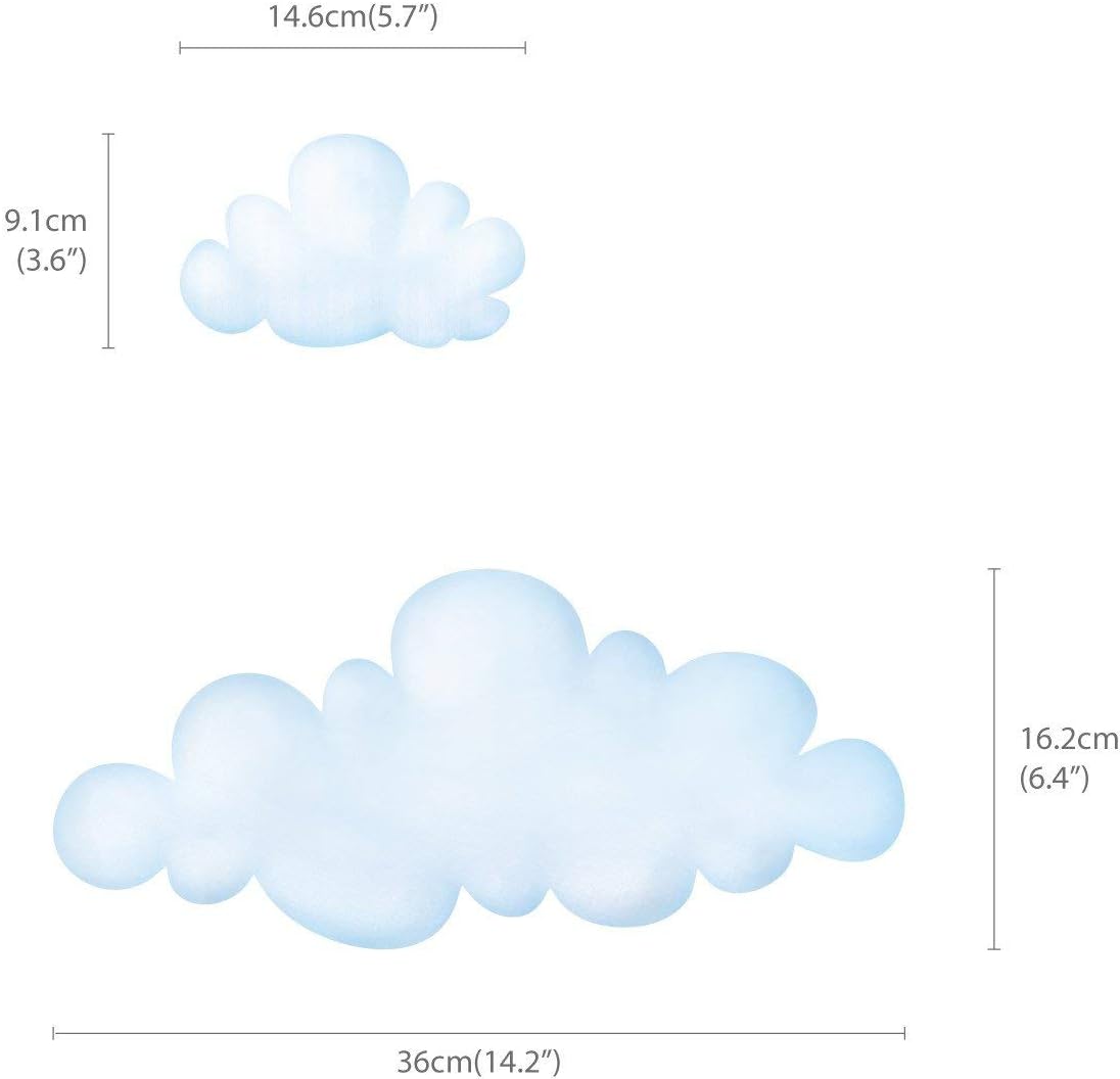 DS9-1702 Clouds Kids Wall Decals Wall Stickers Peel and Stick Removable Wall Stickers / Clouds M