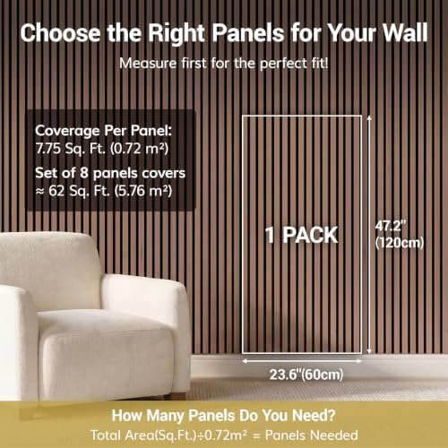 TONOR Wood Wall Panels for Interior Wall Decor-8 Pack 47.2" x 23.6"