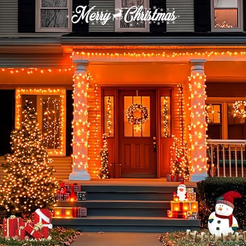 JMEXSUSS 163FT 8 Modes 500 LED Orange Halloween Lights Outdoor with Remote