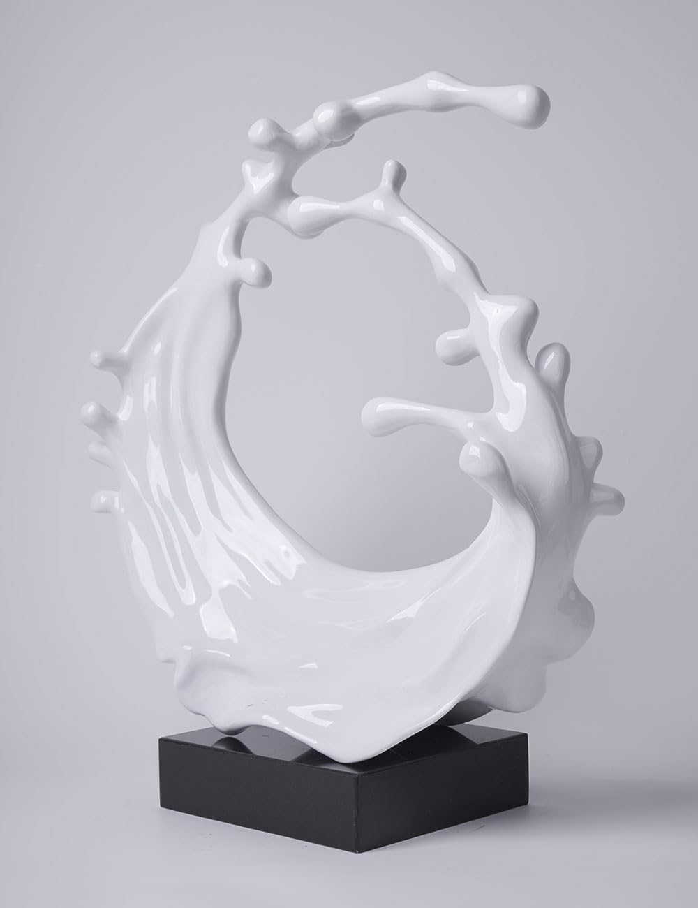 Abstract Sculpture Decor Modern Art Gift Sea Wave Figurine Table Centerpiece Statue / White