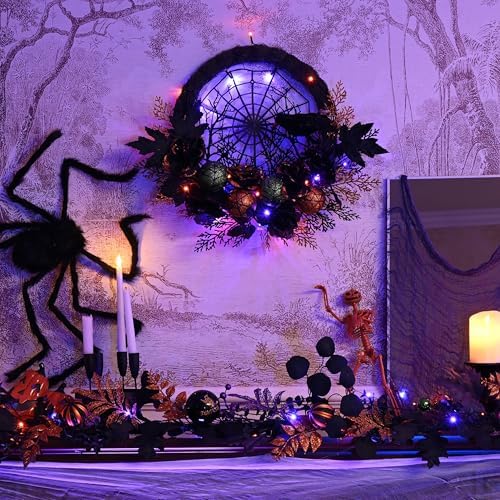 Valery Madelyn 6ft Halloween Garland for Mantel with Lights Party Decor