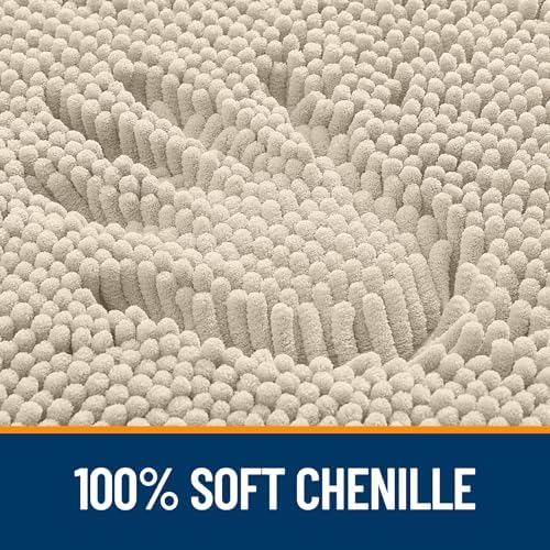 OLANLY Large Bathroom Rugs 40x32, Extra Soft Absorbent Chenille Bath Rugs