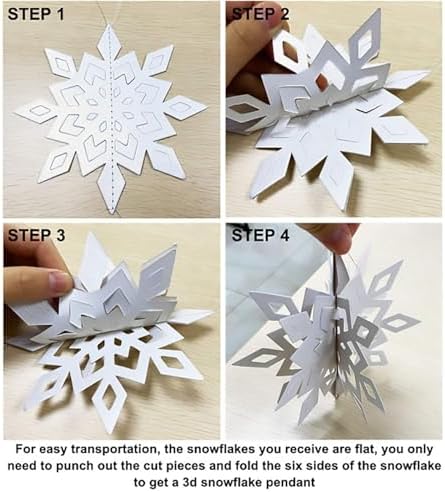 Christmas Hanging Paper Snowflakes for Winter Wonderland Frozen Party Decor