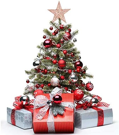 BinaryABC Iron Christmas Tree Star Topper,20cm Glittering Tree Topper