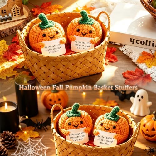 Pumpkin Decor Crochet Mini Pumpkins Gifts Cute Thanksgiving Basket Stuff