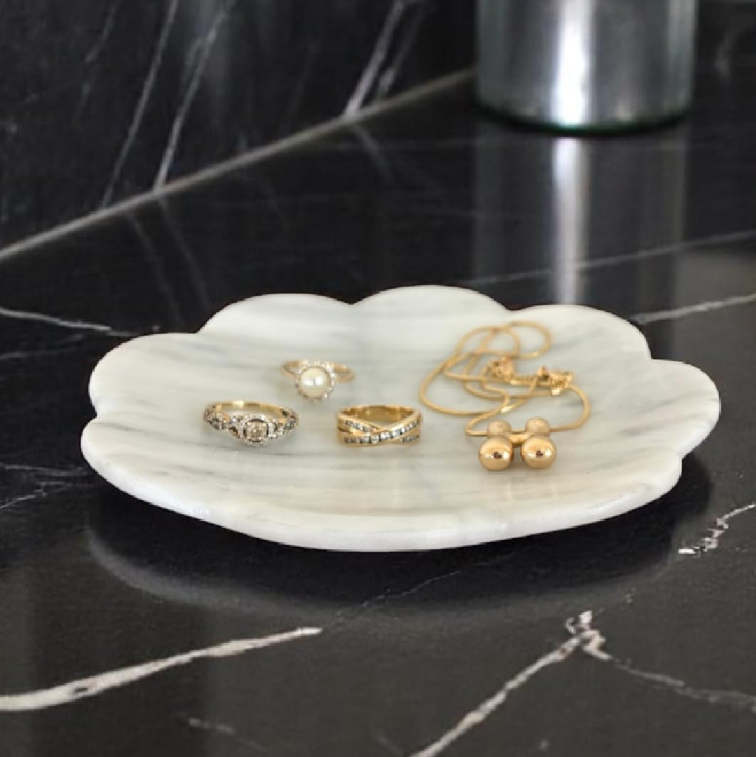 Catchall Stone Tray Organizer for Vanity / White - Rosetta