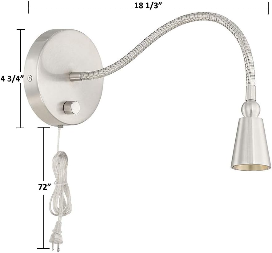 HomeFocus Bedside Wall Light,Eye-Caring LED Reading Wall Lamp,Dimmable Wall Light,Wall Sconces
