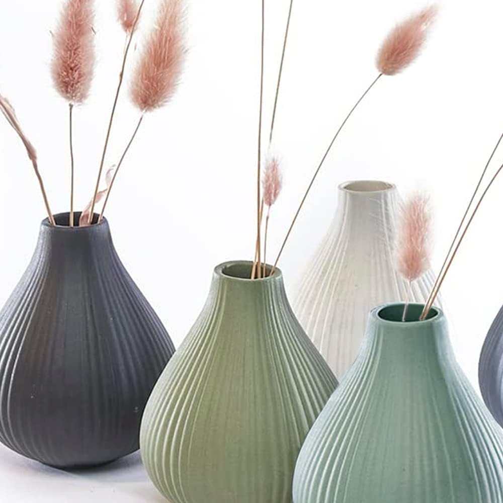 ‘Frost’ Ceramic Flower Vase / Assorted Colors / Set of 6