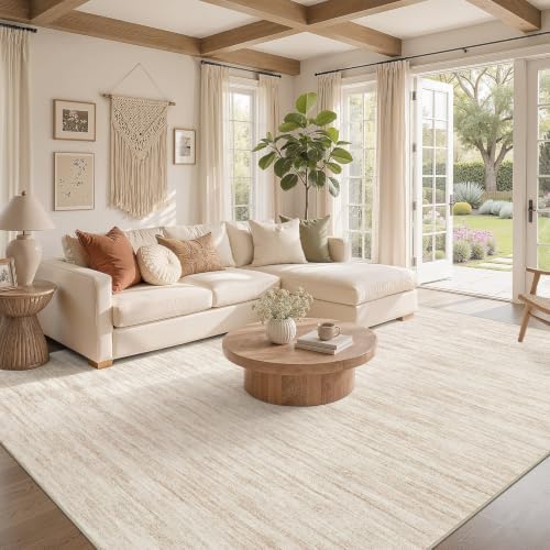 Nakagishi Boho 8x10 Area Rug Living Room Rugs Machine Washable Beige