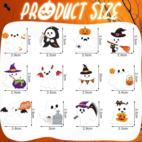 36Pcs Ghost Hanging Ornament Double Sided Halloween Tree Decoration