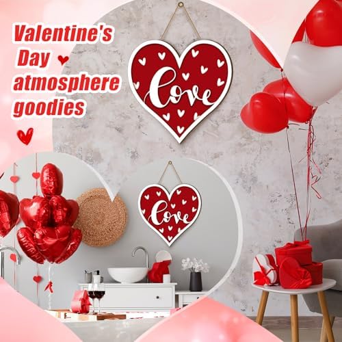 Boao Welcome Valentine's Day Wooden Door Hanging Sign Decor