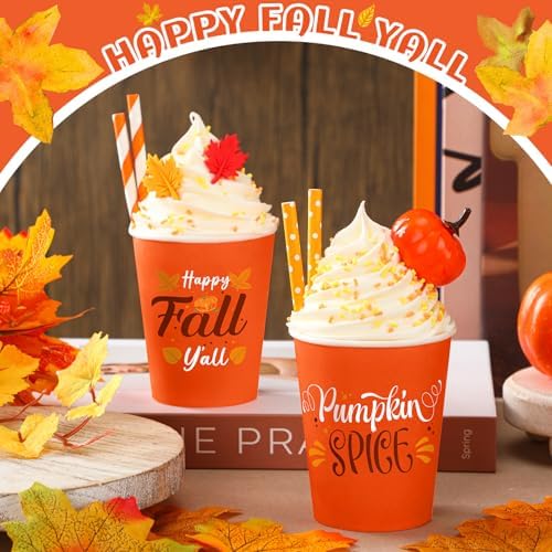 Yungyan 2 Pack Fall Tiered Tray Decor Faux Whipped Cream Cups Centerpieces