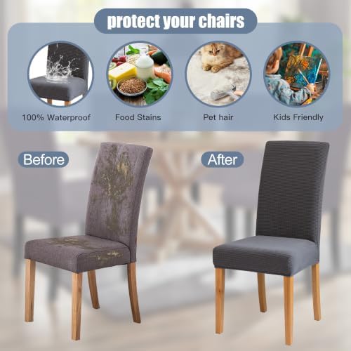 BIETYONE Waterproof Dining Chair Covers, Stretch Seat Protector, Washable