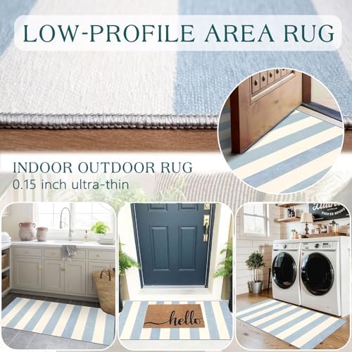 Front Door Mat Indoor Entrance - 2x4.3 Ft Washable Layered Doormat Outdoor Entrance Welcome Mat Front Porch Rug