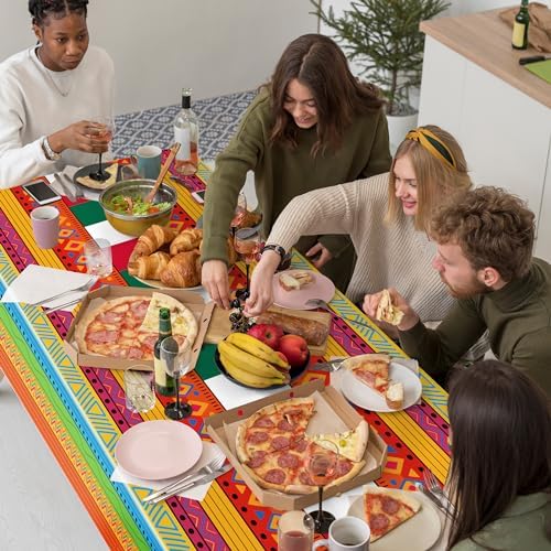 OHOME Cinco De Mayo Decorations - Fiesta Plastic Tablecloth