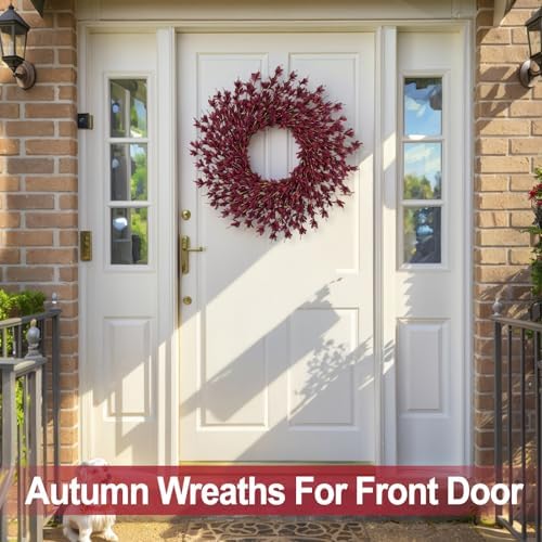 26 Inch Realistic Full Fall Wreaths for Front Door Outside Autumn Wreath