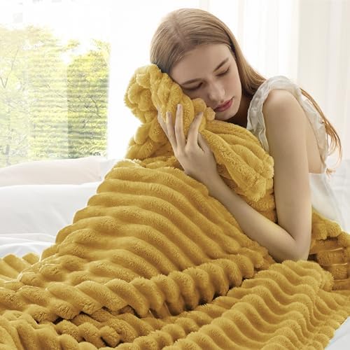 Bedsure Soft Yellow Throw Blanket for Couch Decor Gifts 50"x70"