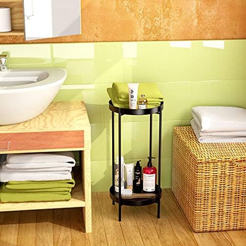 2 Tier Plant Stand Indoor Outdoor - 10.5in Width 24in Tall Flower Pot Rack | Heavy Duty Metal Plant Table Planter