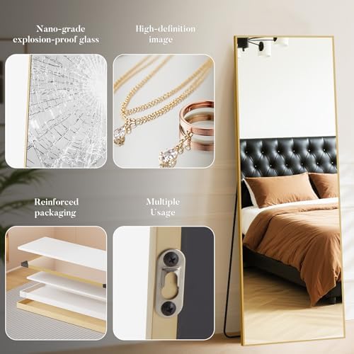 DUMOS 63"x20" Full Length Floor Mirror, Full Body Mirror