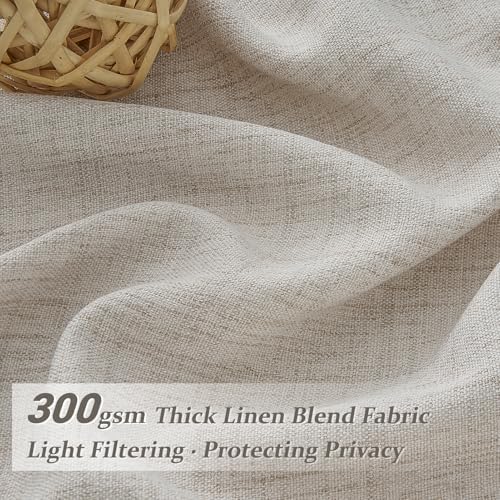 PleatedDrapes Linen Sheer Tall Windows Curtains 100 Inches Long for Living Room, Memory Trained Pinch Pleated Light