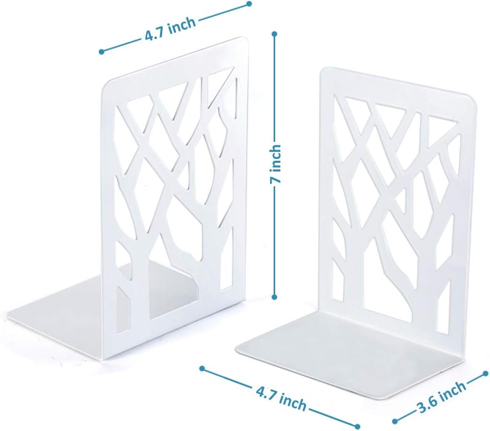 White Metal Book Shelf Holder Home / White-2 Pair