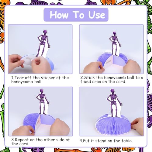 Skeleton Halloween Honeycomb Centerpieces for Birthday Baby Shower
