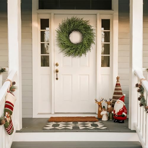 26" Artificial Norfolk Pine Wreath, Christmas Greenery for Front Door Decor
