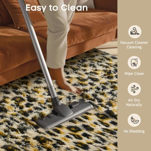 Ophanie Leopard Rugs for Bedroom Living Room, Cheetah Print Rug Fluffy Shag Large Fuzzy Plush Soft Throw,Large Shaggy