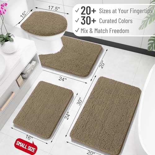OLANLY Large Bathroom Rugs 59x35, Extra Soft Absorbent Chenille Bath Rugs