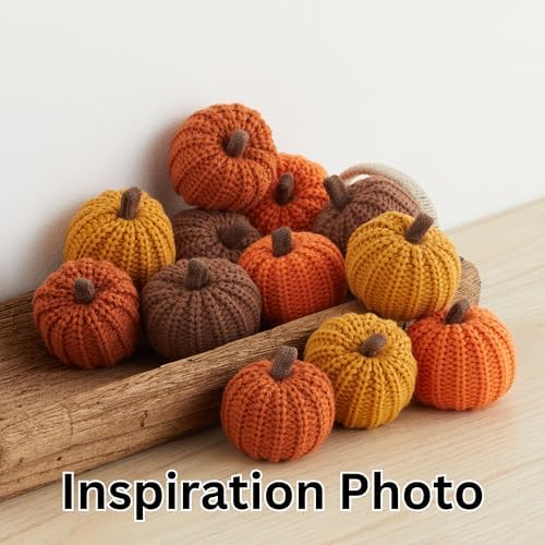 Mini Knit Pumpkins, Orange, Set of 5 (Mini Knit Orange)