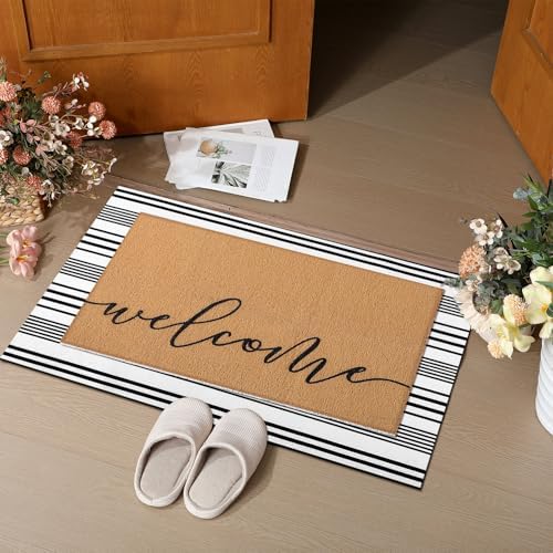 Tinideya 2 Pcs Fall Welcome Doormat Set for Front Door