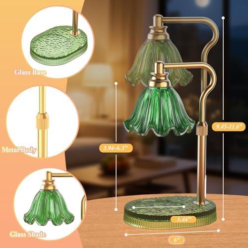 Flower Candle Warmer Lamp with Timer & 4-Level Dimmer, Adjustable Height
