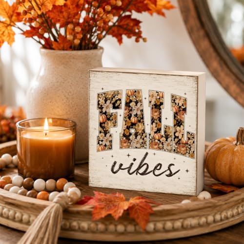 Fall Decorations for Home Fall Vibes Wood Sign Fall Wall Art