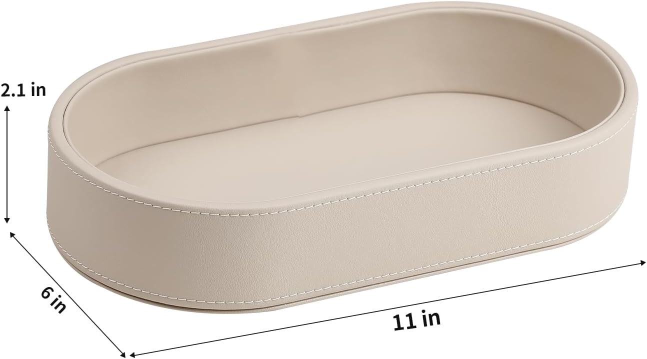 Oval Desk Valet Tray / Beige