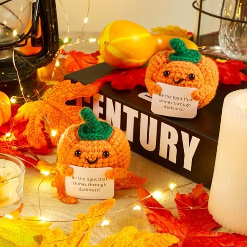 Pumpkin Decor Crochet Mini Pumpkins Gifts Cute Thanksgiving Basket Stuff