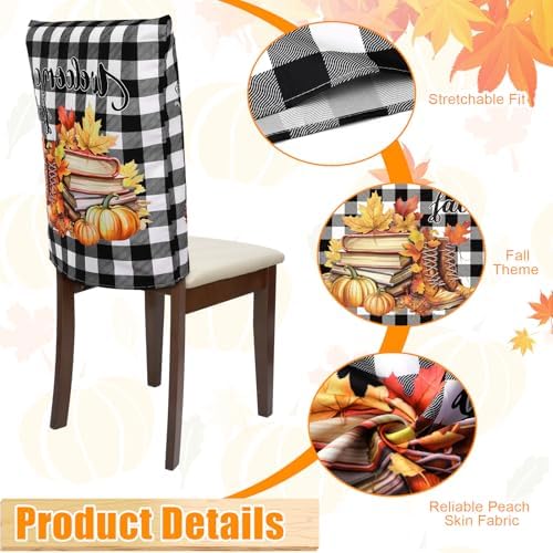 6 Pcs Fall Chair Covers, Classic Pumpkin Dining Chair Slipcovers