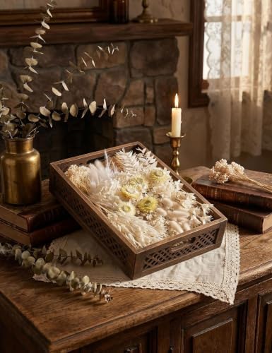 Dried Flower MEGA Box, Craft Pack, Mini Preserved Flower, Dry Flowers Epoxy Resin, Jewelry Craft, DIY Material, Candle Making (White)