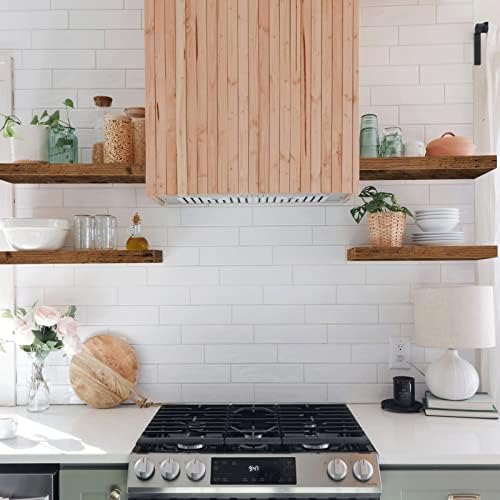 QEEIG Floating Shelves for Wall Small Shelf (Brown, Set of 4, 15.7" x 6.7")
