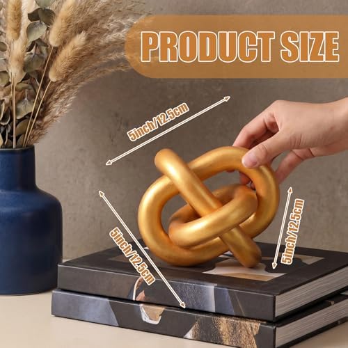 Yalikop 3 Link Wood Knot Decor Rustic Table Shelf Accents, Gold