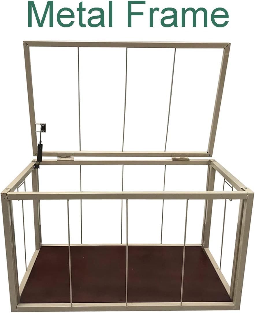 Metal Frame / Heavy-duty Water Hyacinth Wicker Storage Trunk / Brown Wash / 30 x 17.5