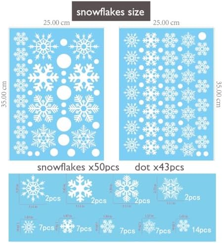 Extra Large Christmas Sticker Santa Claus Snowman Window Clings Stickers for Glass, Cartoon Windows Static Stickers, Snowflake DIY Wall Window Door Mural Showcase Decal Sticker (Santa Claus)