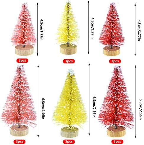 Yookat 51Pcs Mini Pine Trees Bottle Brush Trees Deer Boxes