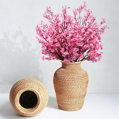 10 Pcs Fake Flowers, Real Touch Babys Breath Artificial Flowers, Pink