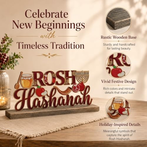 Metal Rosh Hashanah Decorations Jewish New Year Table Centerpiece