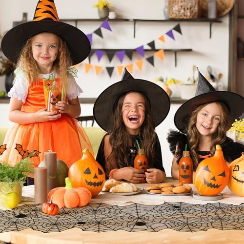 Halloween Table Runner 2pcs Spiderweb Table Runner Black Lace Spider Web Table Runners for Halloween Table Decor Lace Runner for Tables Dinning Tables Centerpiece Kitchen Dining Decoration 18x73 Inch