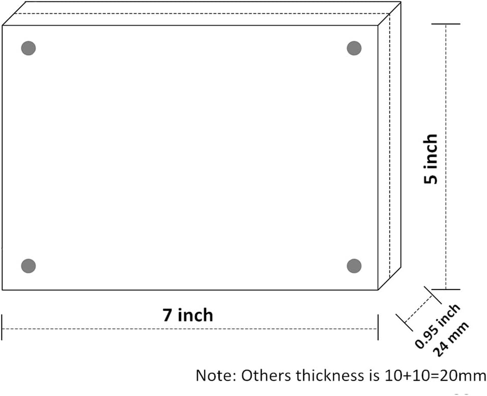 NIUBEE 5x7 Acrylic Picture Frame 3 Packs, Photo Frame 20% Thicker Block | Shatterproof &Safe, 95% High Transparency, UV