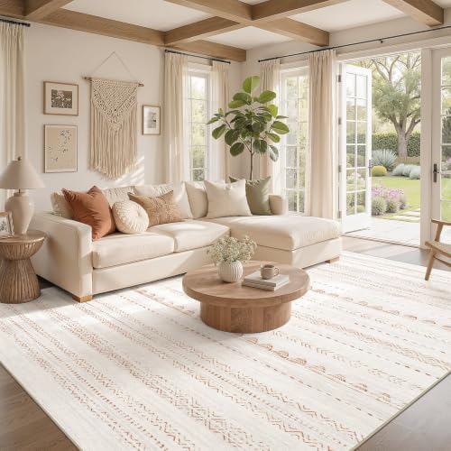 Nakagishi Boho 5x8 Area Rug Living Room Rugs Machine Washable Brown