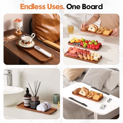 Small Wooden Tray and Platter, Mini Charcuterie Boards, 14"x6.5"