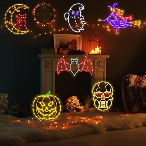 TRWYMZ Halloween Decorations - 16" Halloween Window Silhouette Lights